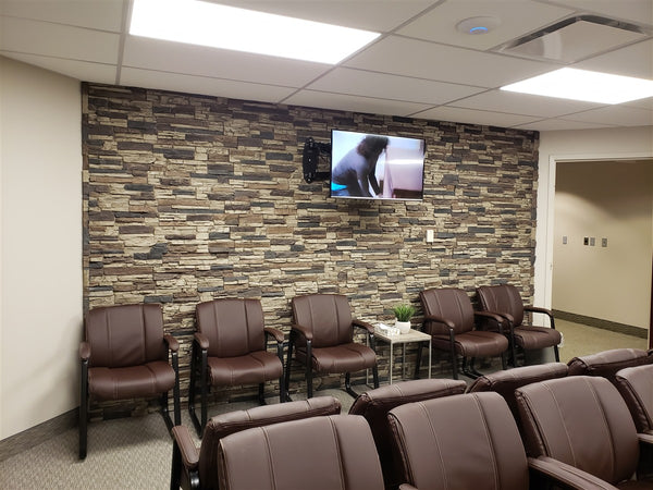 Lightning Ridge faux stone panel in Nature's Spirit – office wall and accent wall