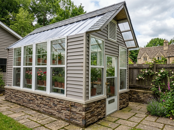Lightning Ridge faux stone panel in Nature's Spirit – conservatory and garden room installed by a contractor