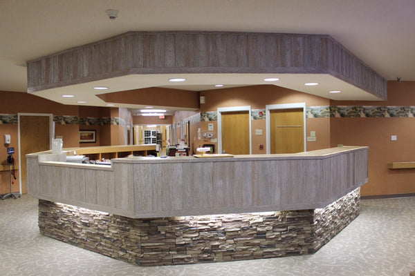 Stick-A-Stone peel-and-stick faux stone panel in Nature's Spirit – office wall and accent wall