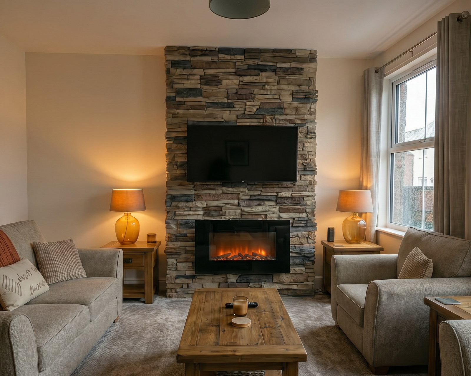 Media Wall Ideas UK: Faux Stone Fireplace & TV Wall Inspiration