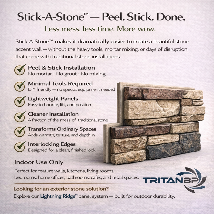 Stick-A-Stone peel and stick faux stone wall panel - view 9
