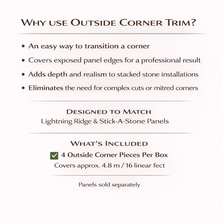 Universal faux stone outside corner, case of 4 - view 5