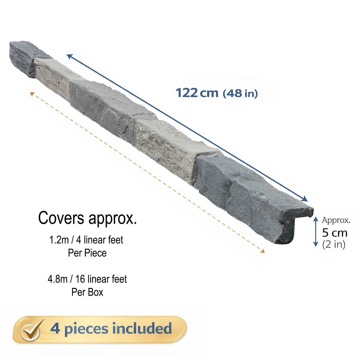Universal Faux Stone Ledge Trim - 4 Pack