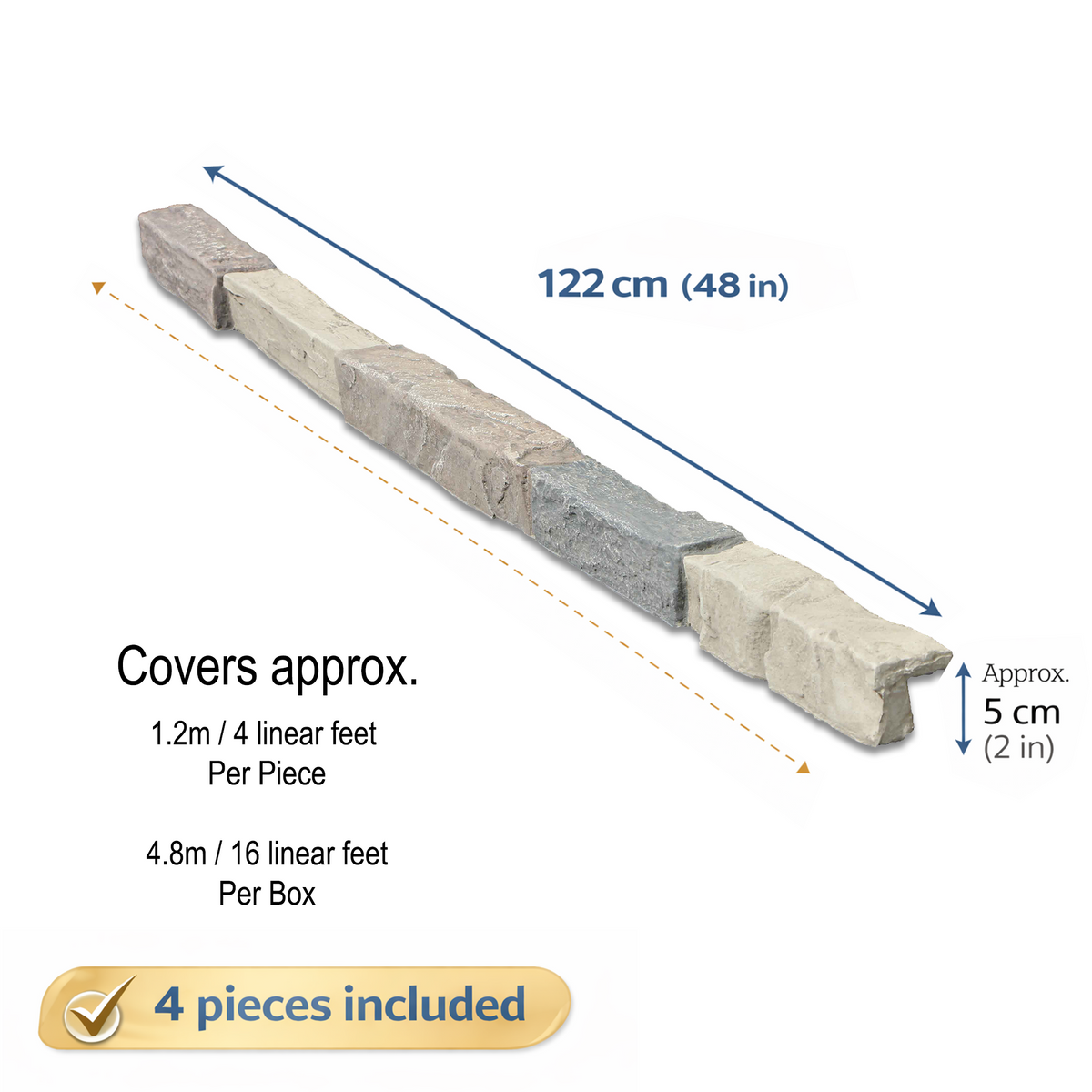 Universal Faux Stone Ledge Trim - 4 Pack