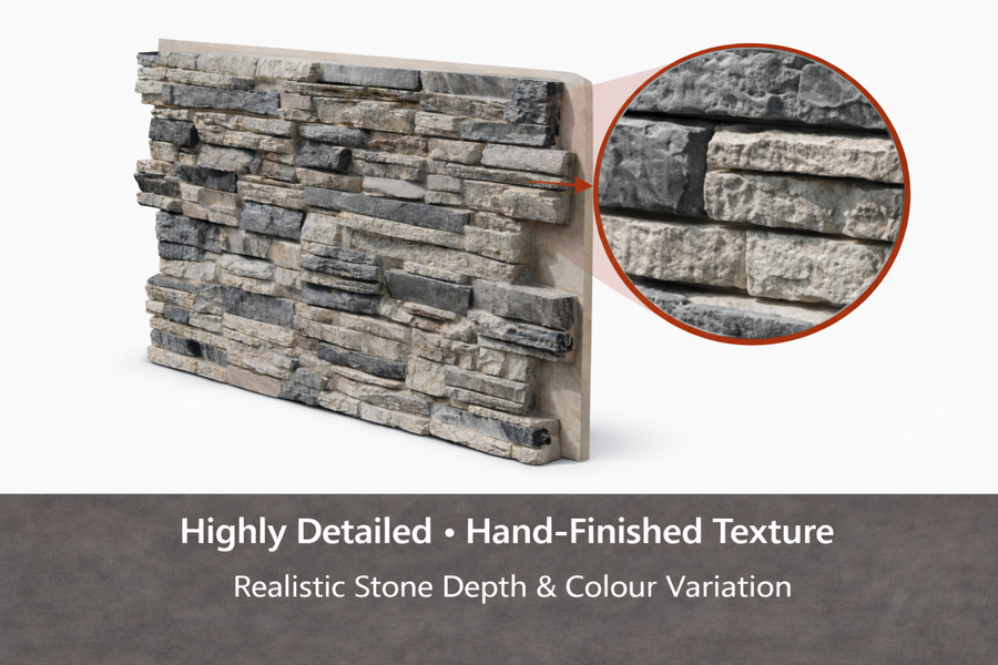 Faux Lightning Ridge stone wall panel - view 11