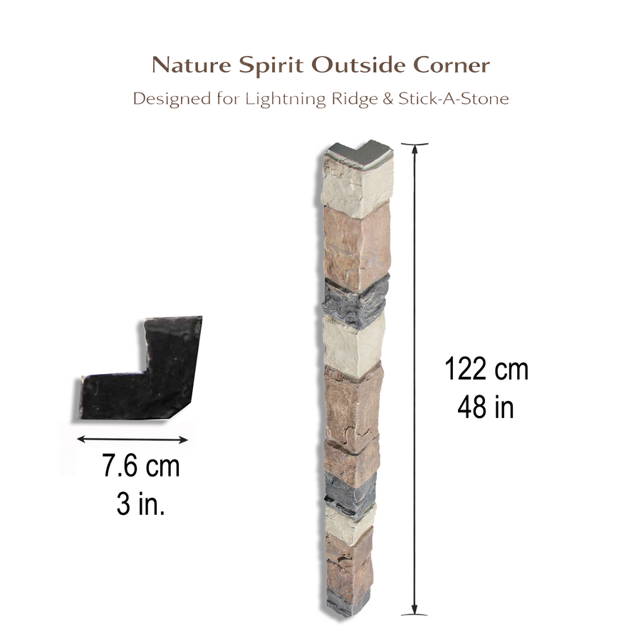 Universal faux stone outside corner, case of 4 - view 2