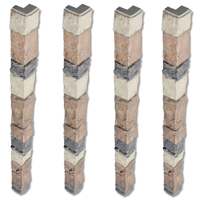 Universal faux stone outside corner, case of 4