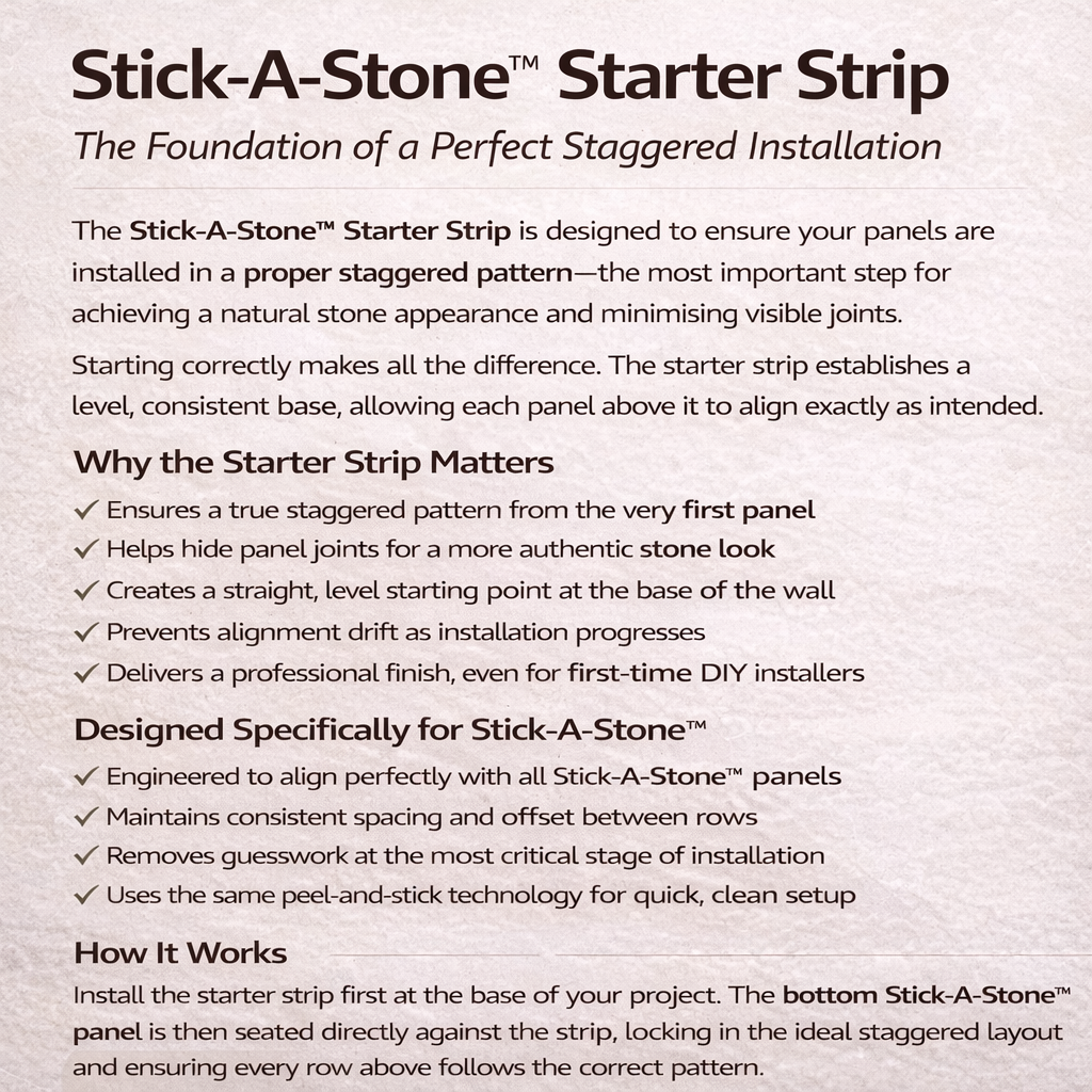 Stick-A-Stone Starter Strip