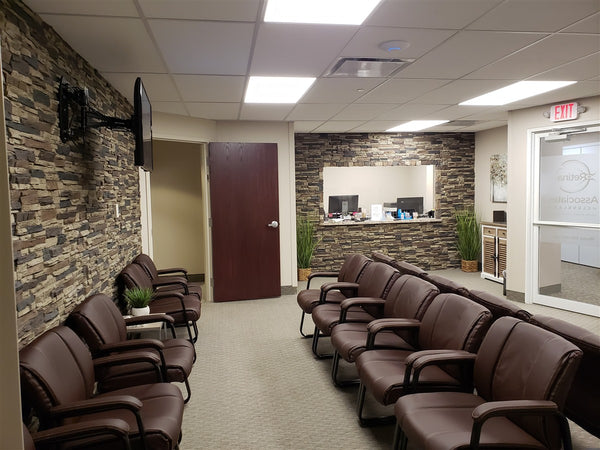 Lightning Ridge faux stone panel in Nature's Spirit – office wall and accent wall