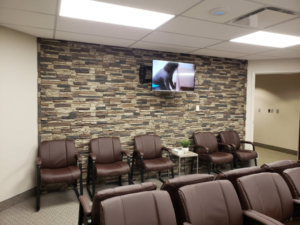 Lightning Ridge faux stone panel in Nature's Spirit – office wall and accent wall