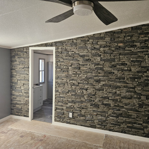 Stick-A-Stone peel-and-stick faux stone panel in Nature's Spirit – accent wall