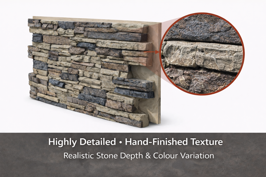 Faux Lightning Ridge stone wall panel - view 6